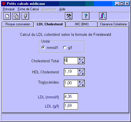  Calcul du LDL Cholestrol